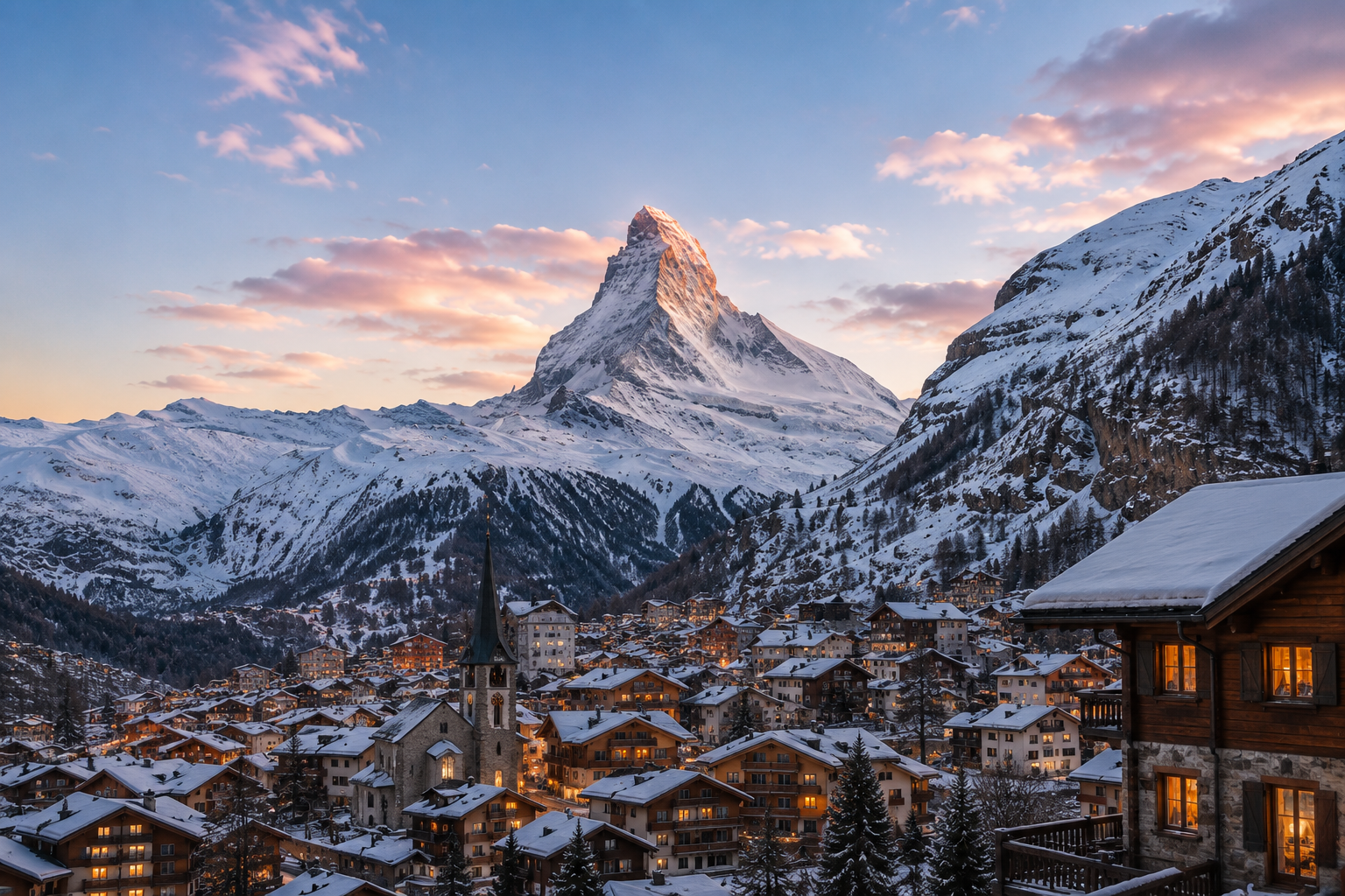 Zermatt, view of the matterhorn