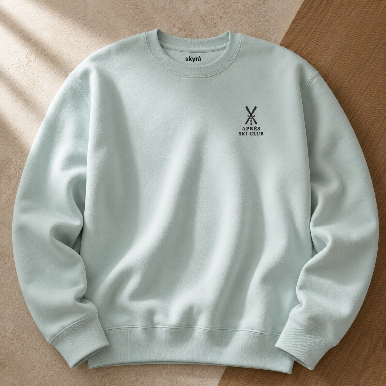 Apres Ski Club Crossed Skis Premium Cotton Sweatshirt