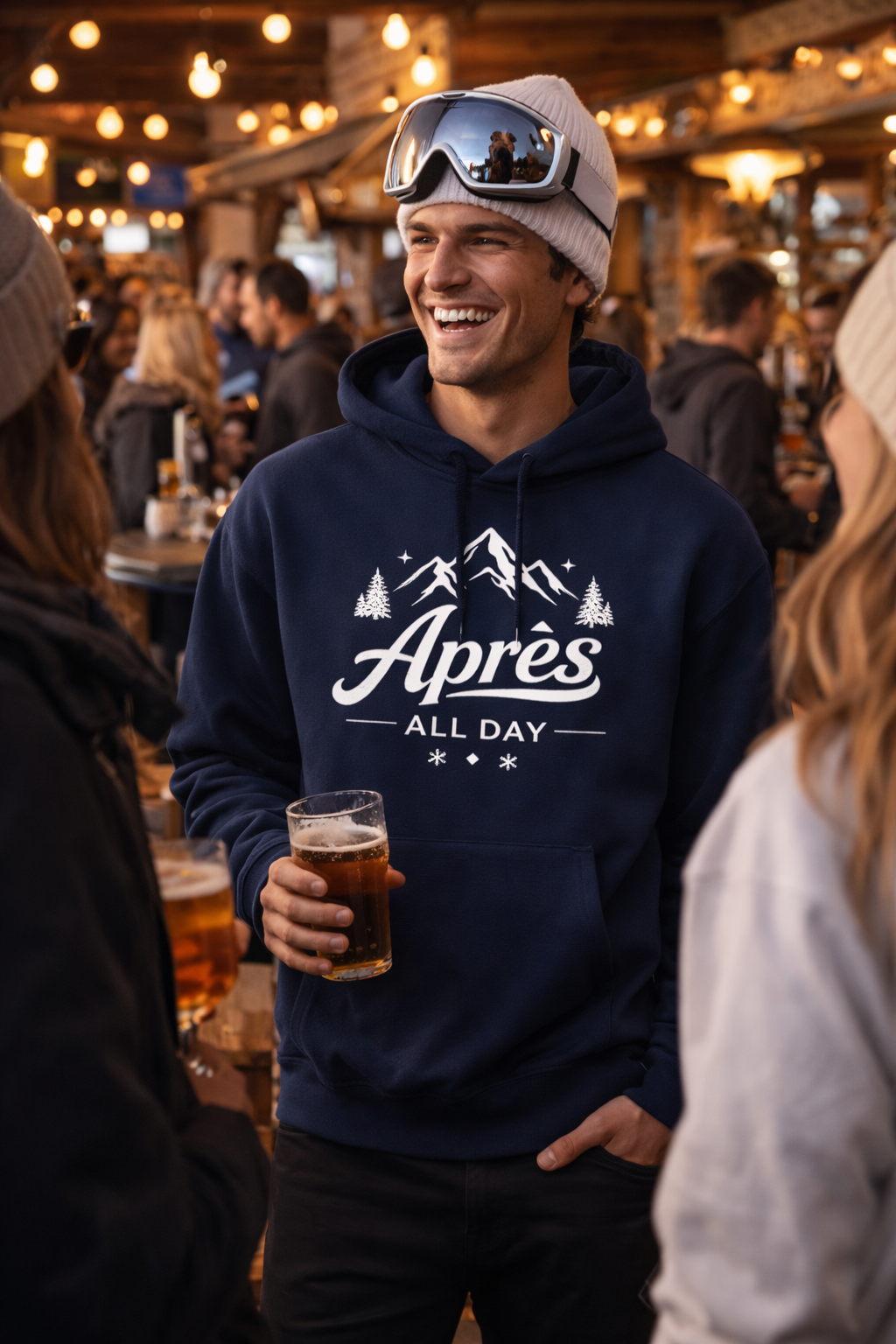 Apres Ski - Unisex Oversized heavyweight Navy hoodie