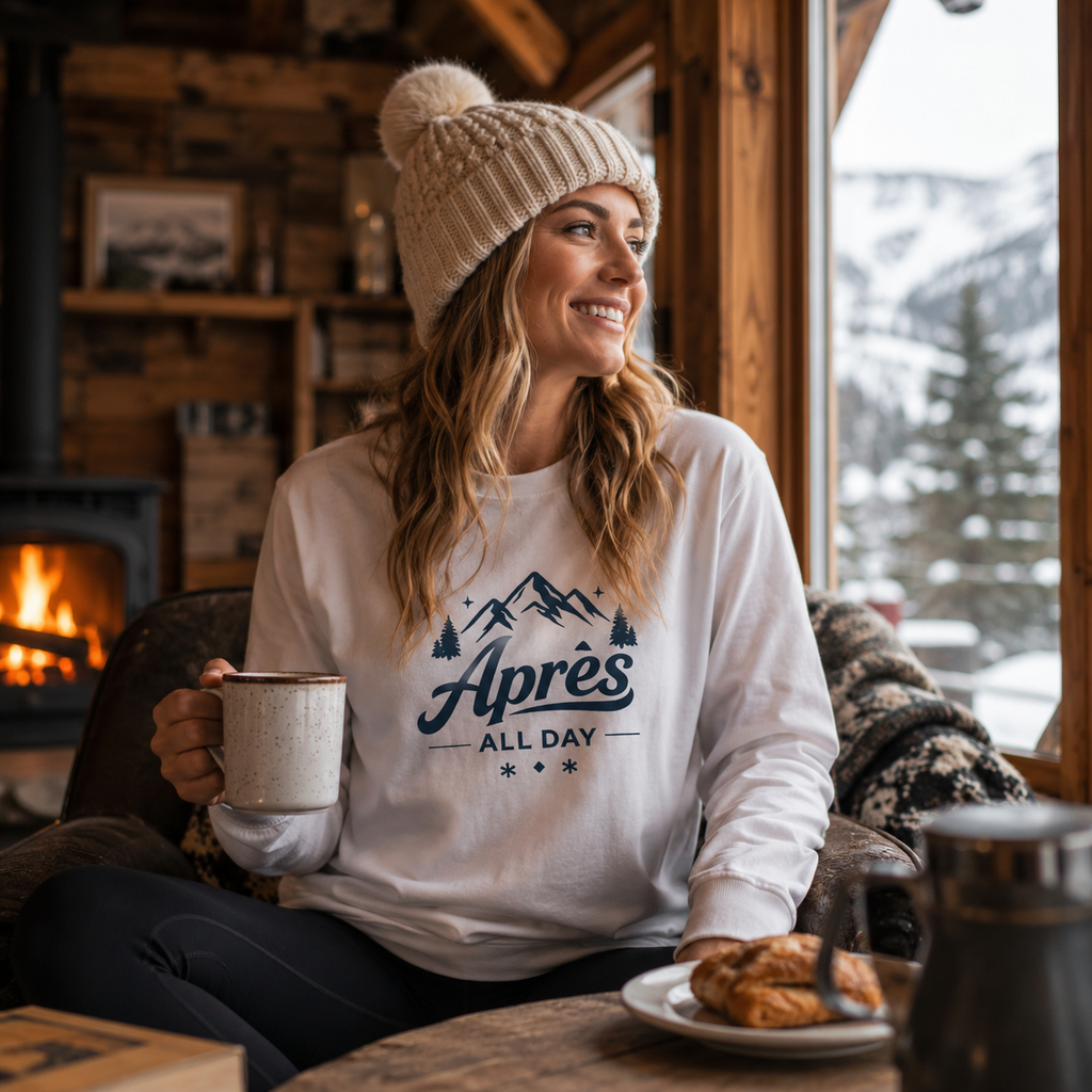Apres All Day - Premium White Sweatshirt