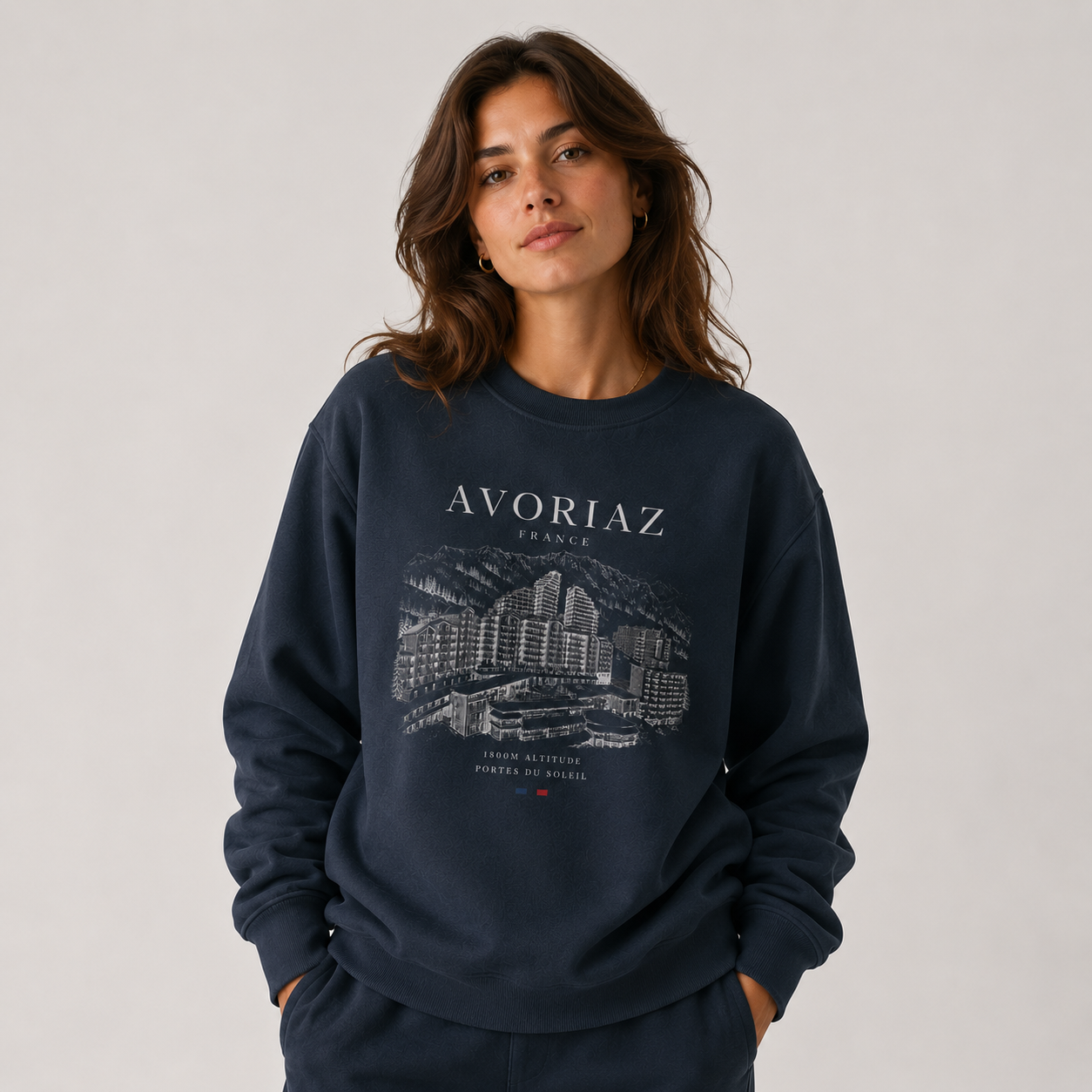 Avoriaz Unisex Sweatshirt – Navy