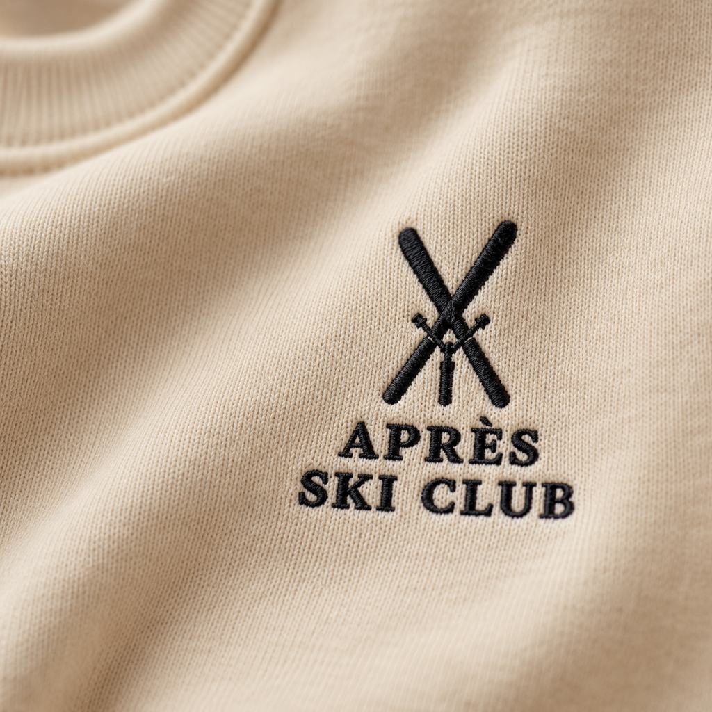 Apres Ski Club Crossed Skis Premium Cotton Sweatshirt