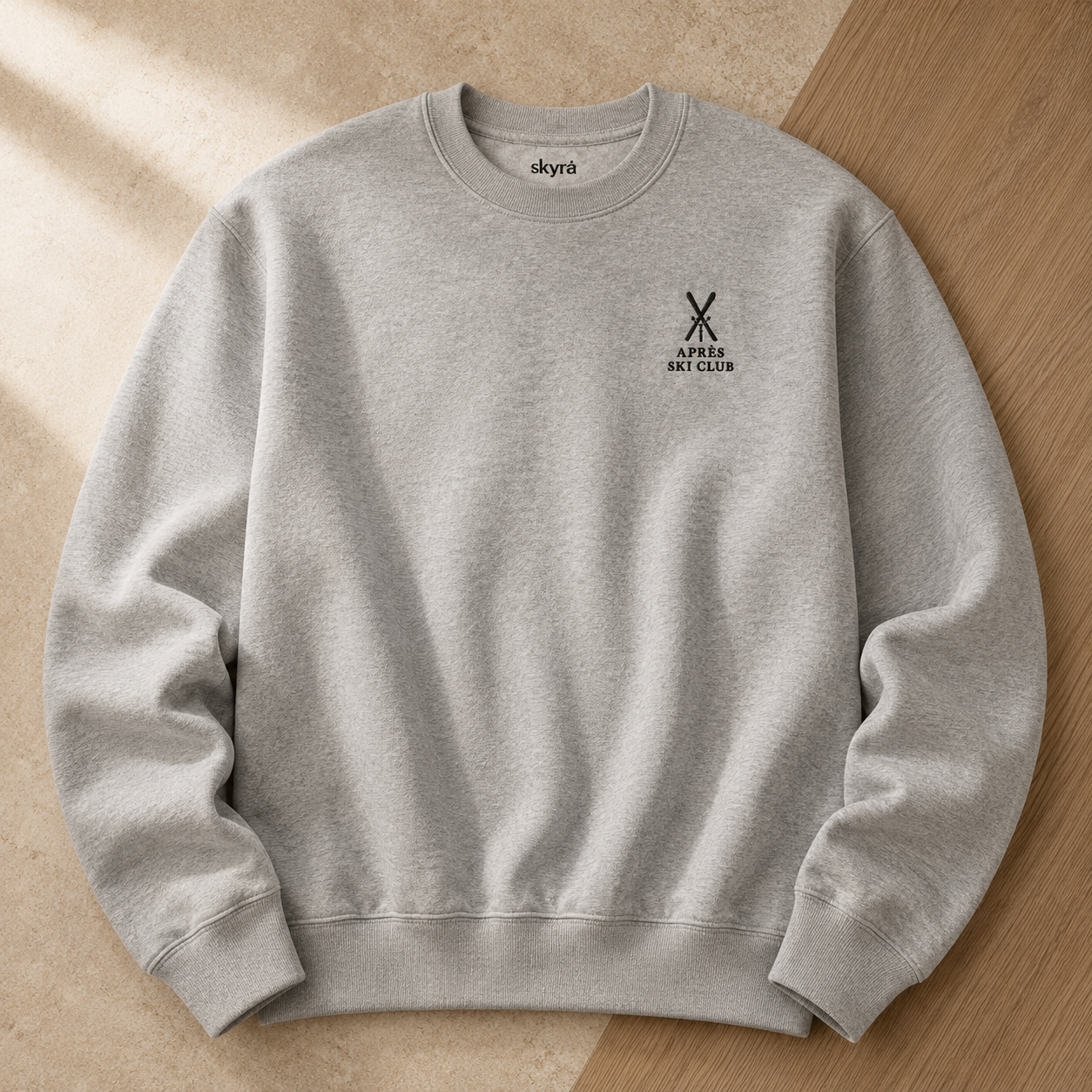 Apres Ski Club Crossed Skis Premium Cotton Sweatshirt