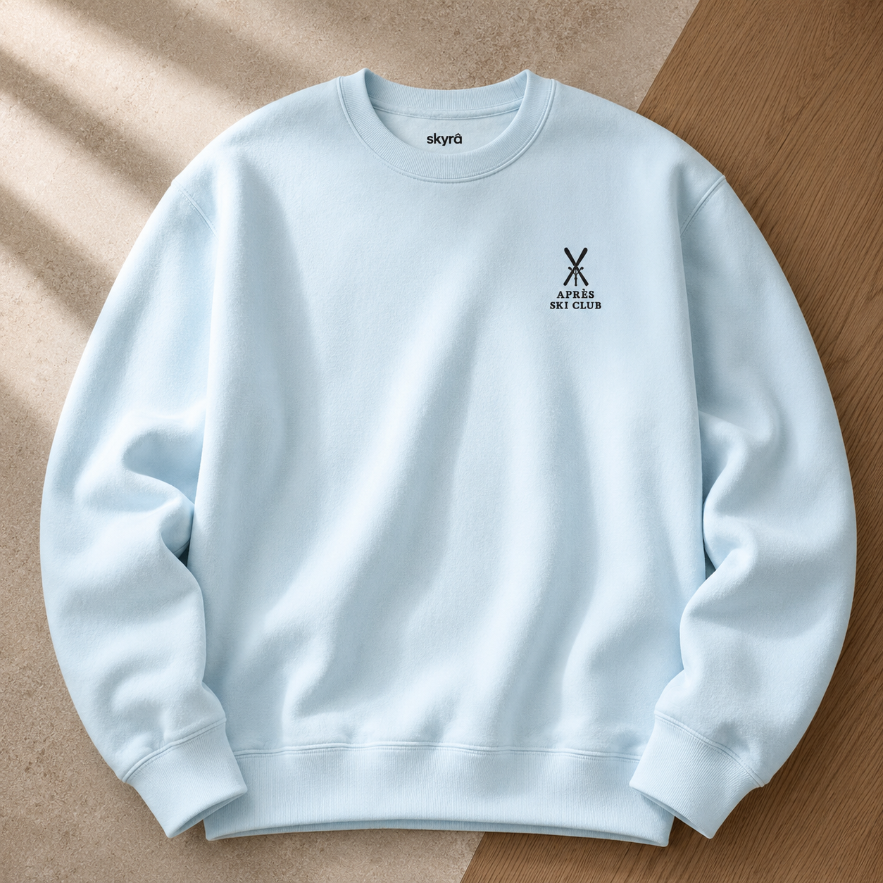 Apres Ski Club Crossed Skis Premium Cotton Sweatshirt