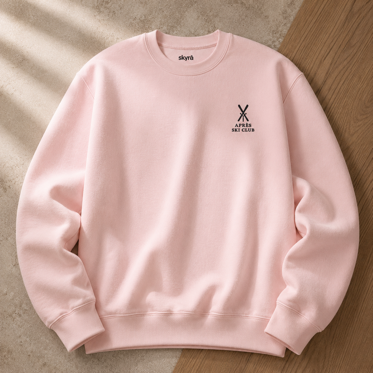 Apres Ski Club Crossed Skis Premium Cotton Sweatshirt