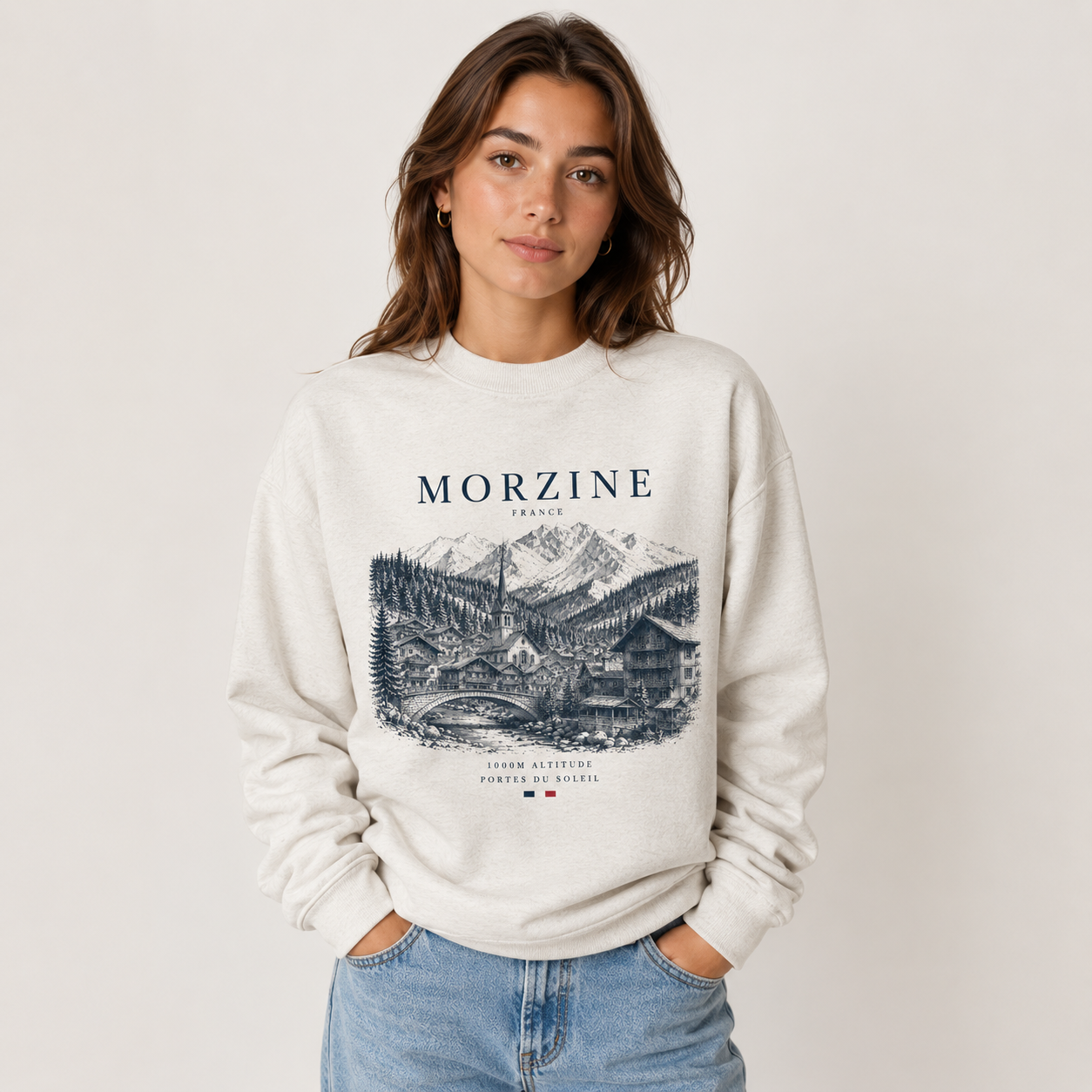 Morzine Unisex Sweatshirt – Oatmeal