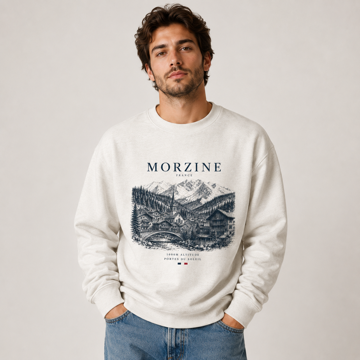 Morzine Unisex Sweatshirt – Oatmeal