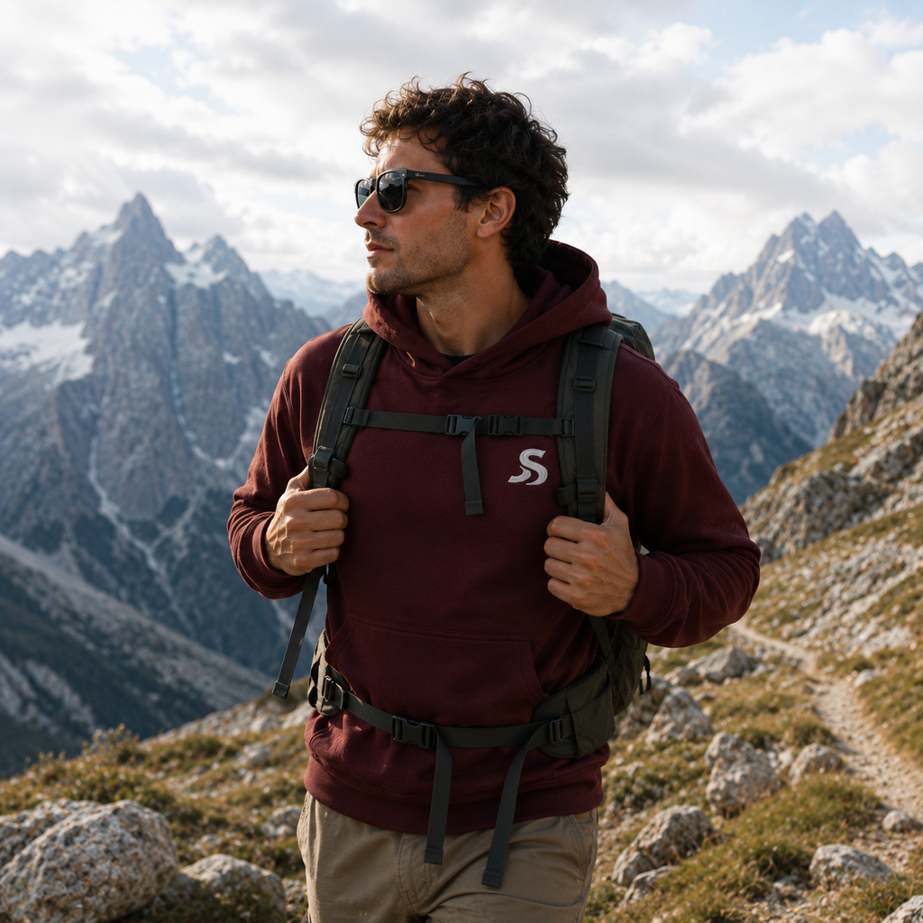Mens Classic Maroon Hoodie