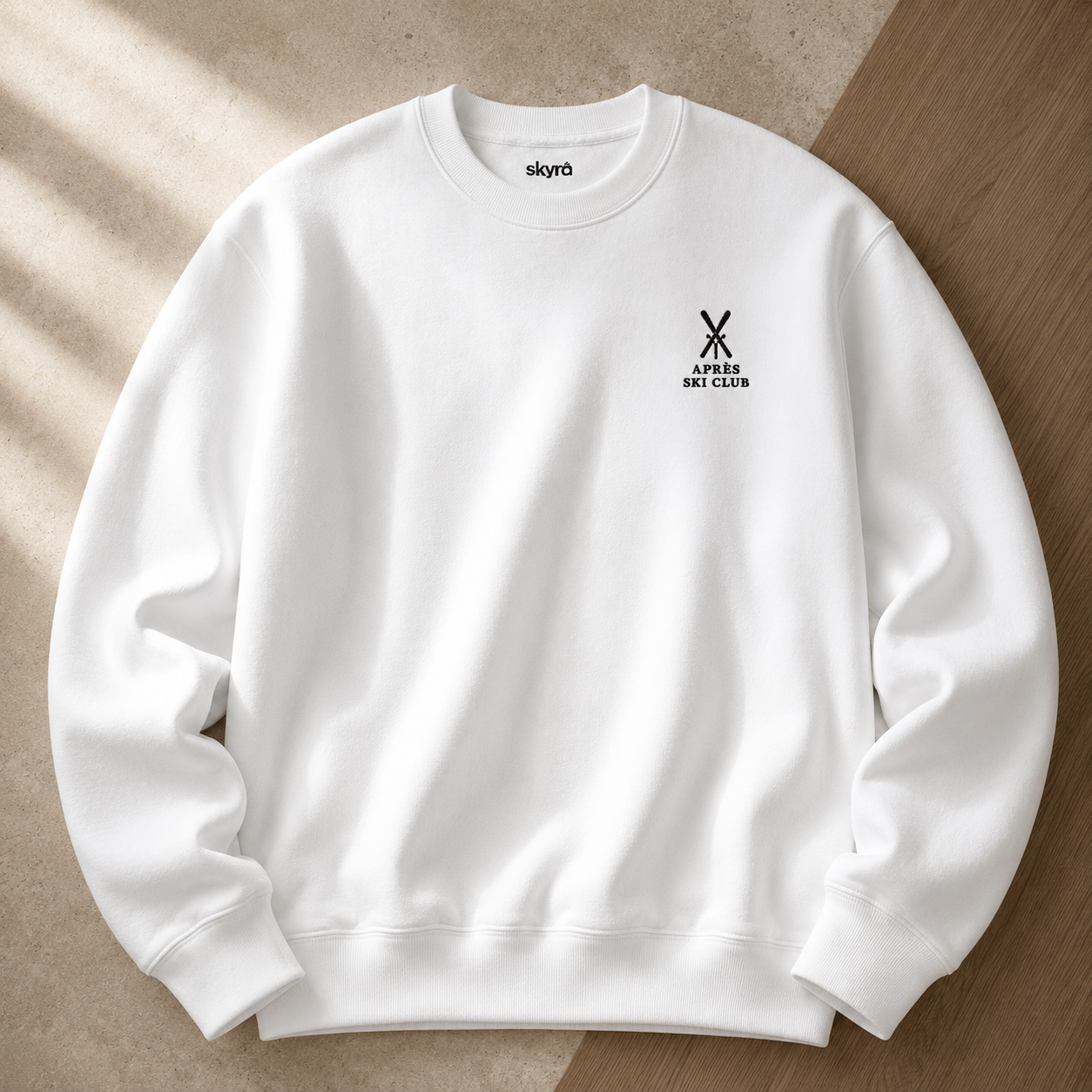 Apres Ski Club Crossed Skis Premium Cotton Sweatshirt