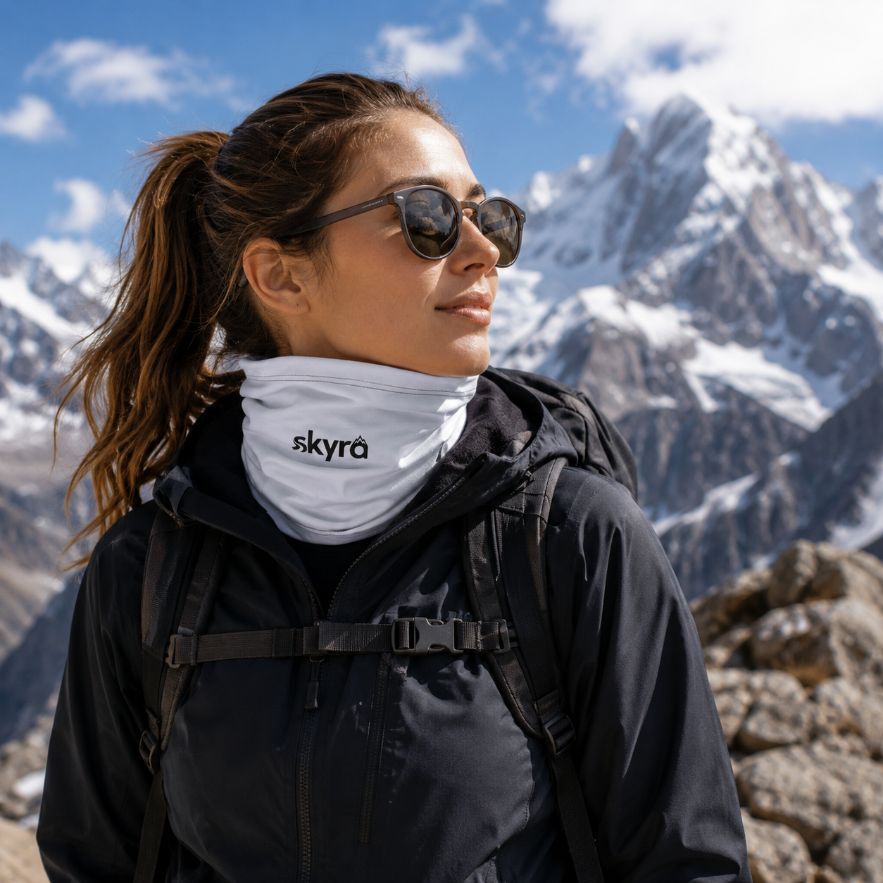 Skyra - White Neck Gaiter