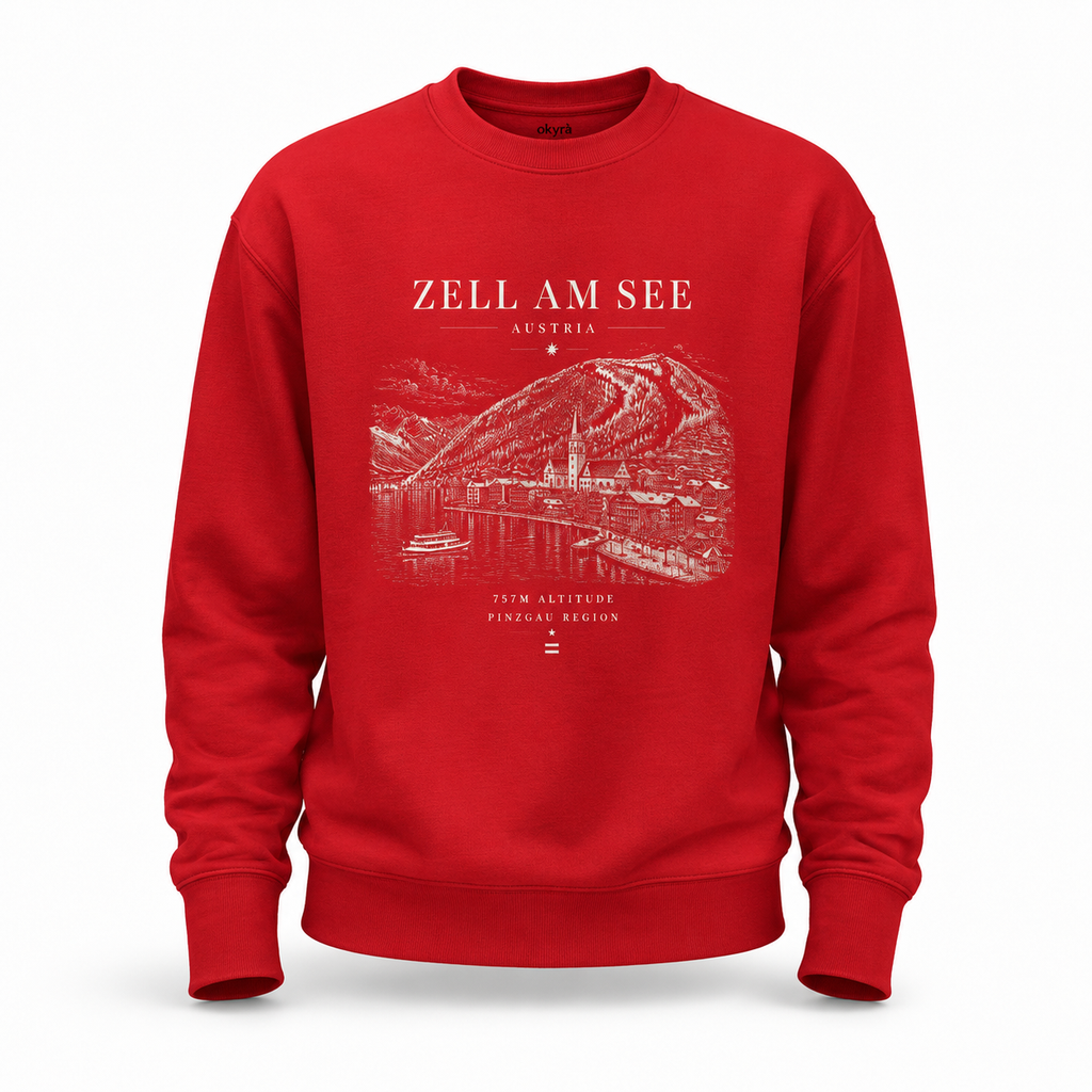 Zell am See Unisex Sweatshirt – Red