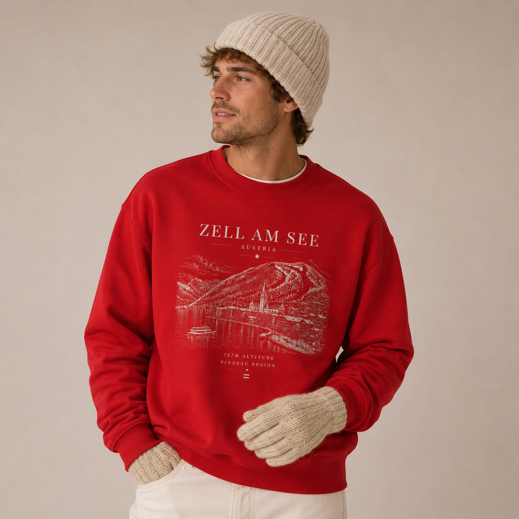 Zell am See Unisex Sweatshirt – Red