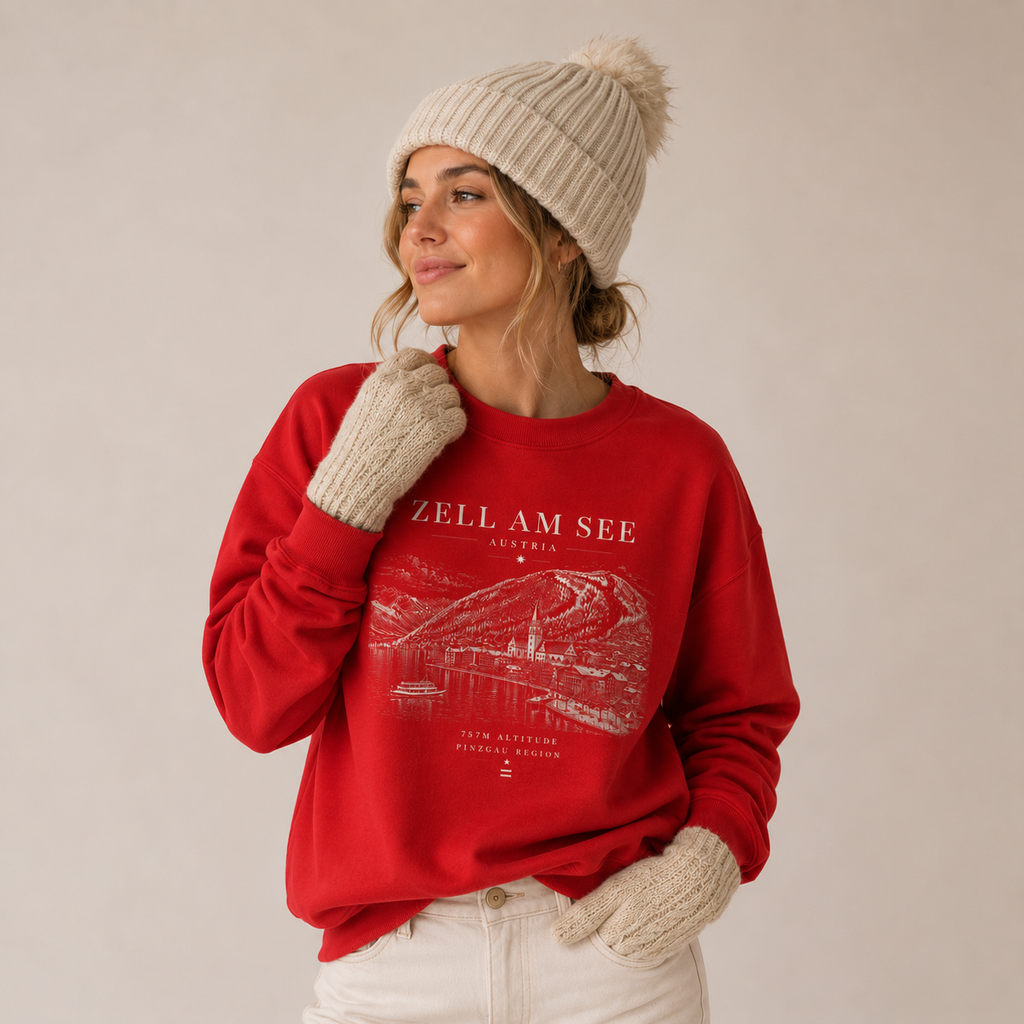 Zell am See Unisex Sweatshirt – Red