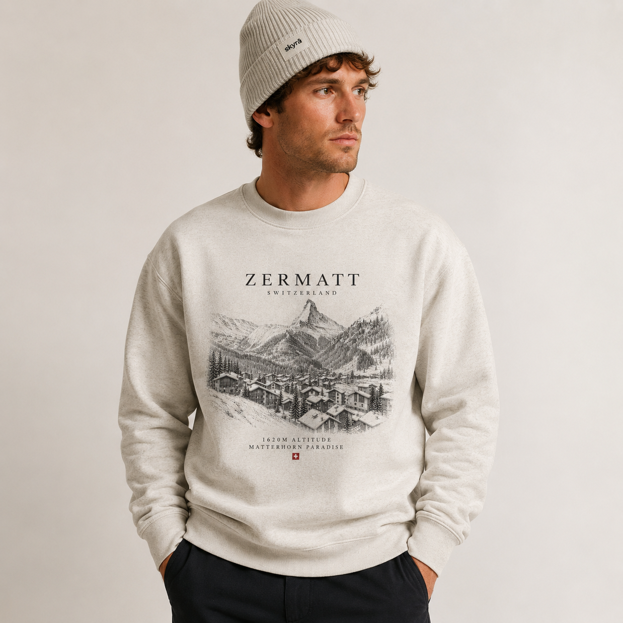 Zermatt Unisex Sweatshirt - Oatmeal