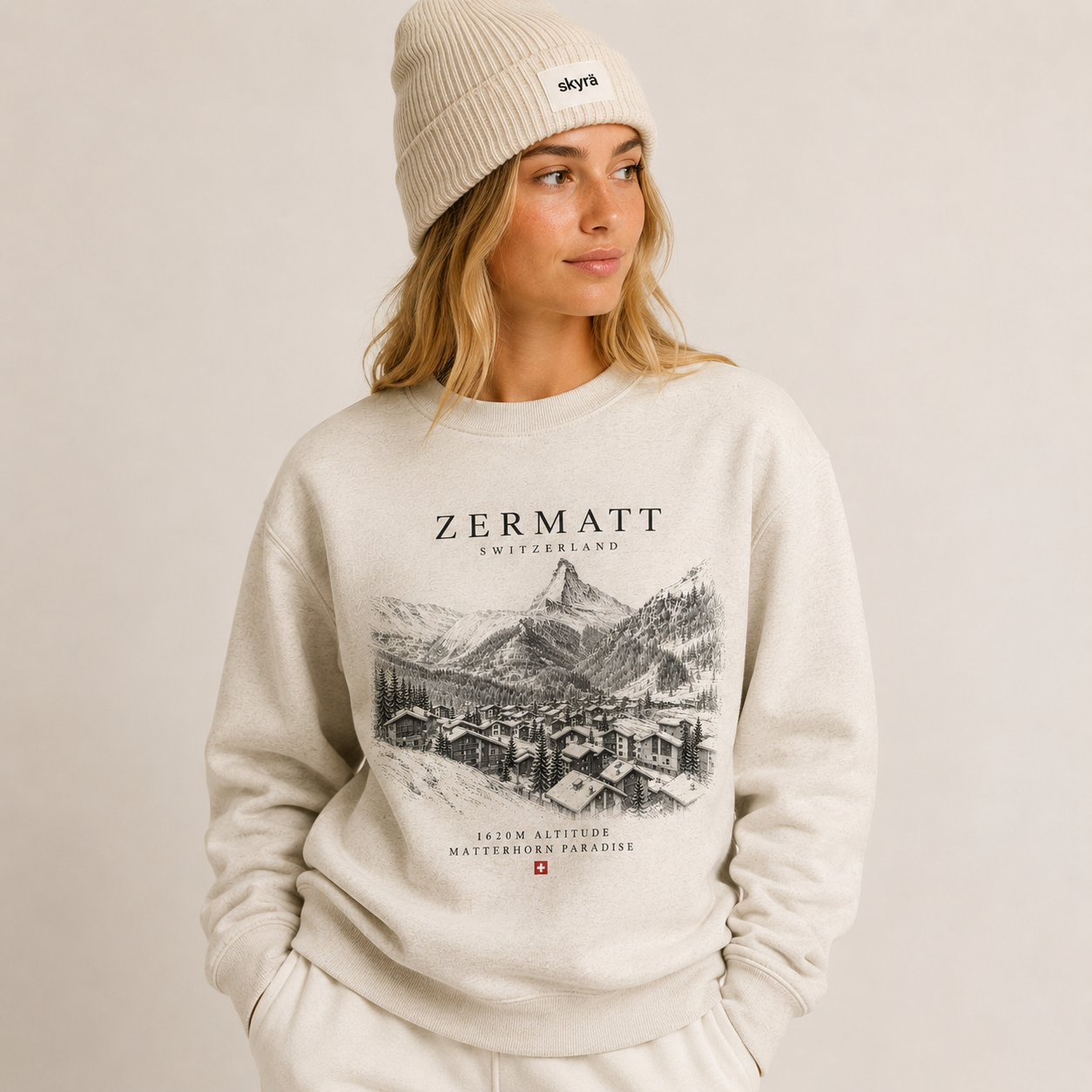 Zermatt Unisex Sweatshirt - Oatmeal