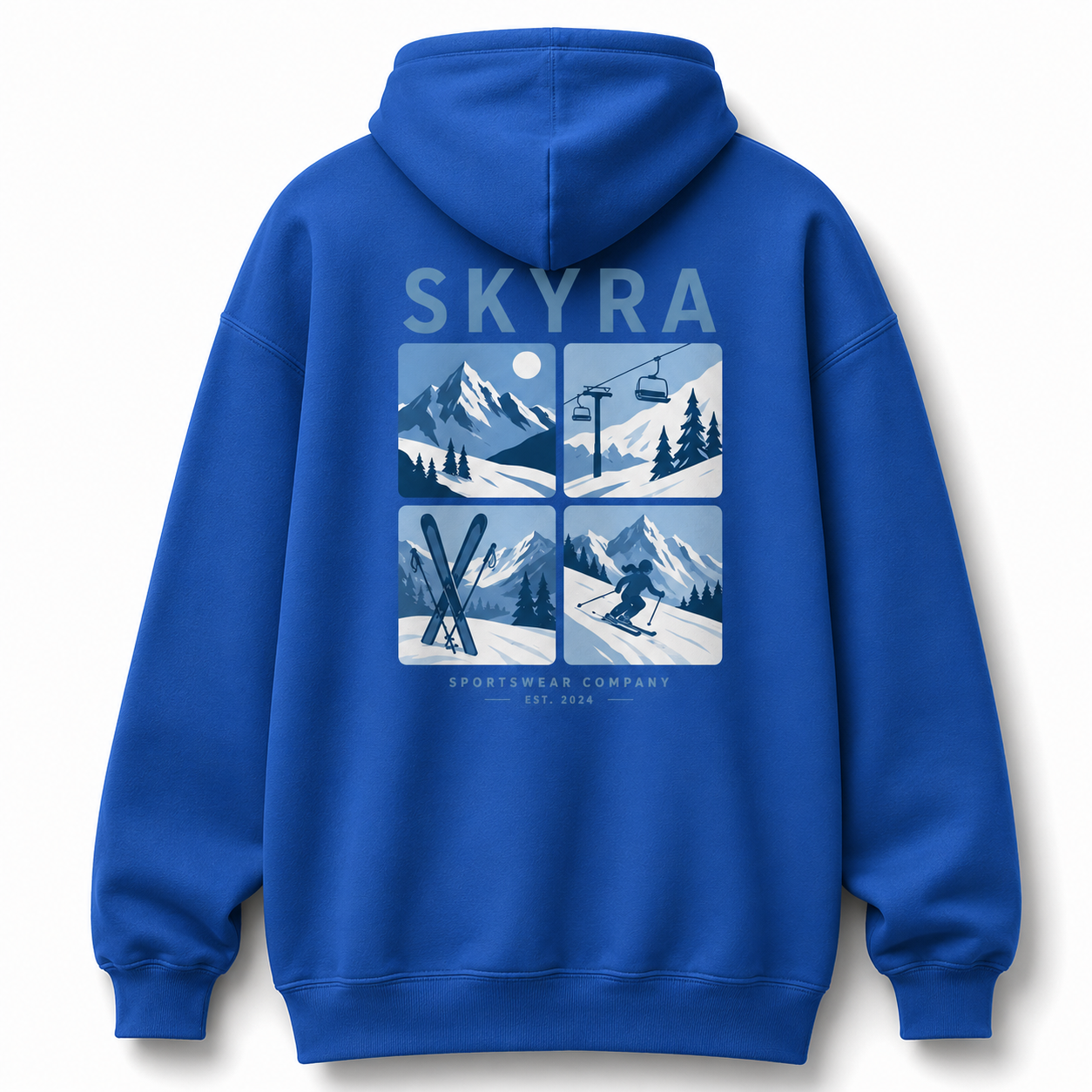 Vintage Ski Graphic Zip Up Hoodie