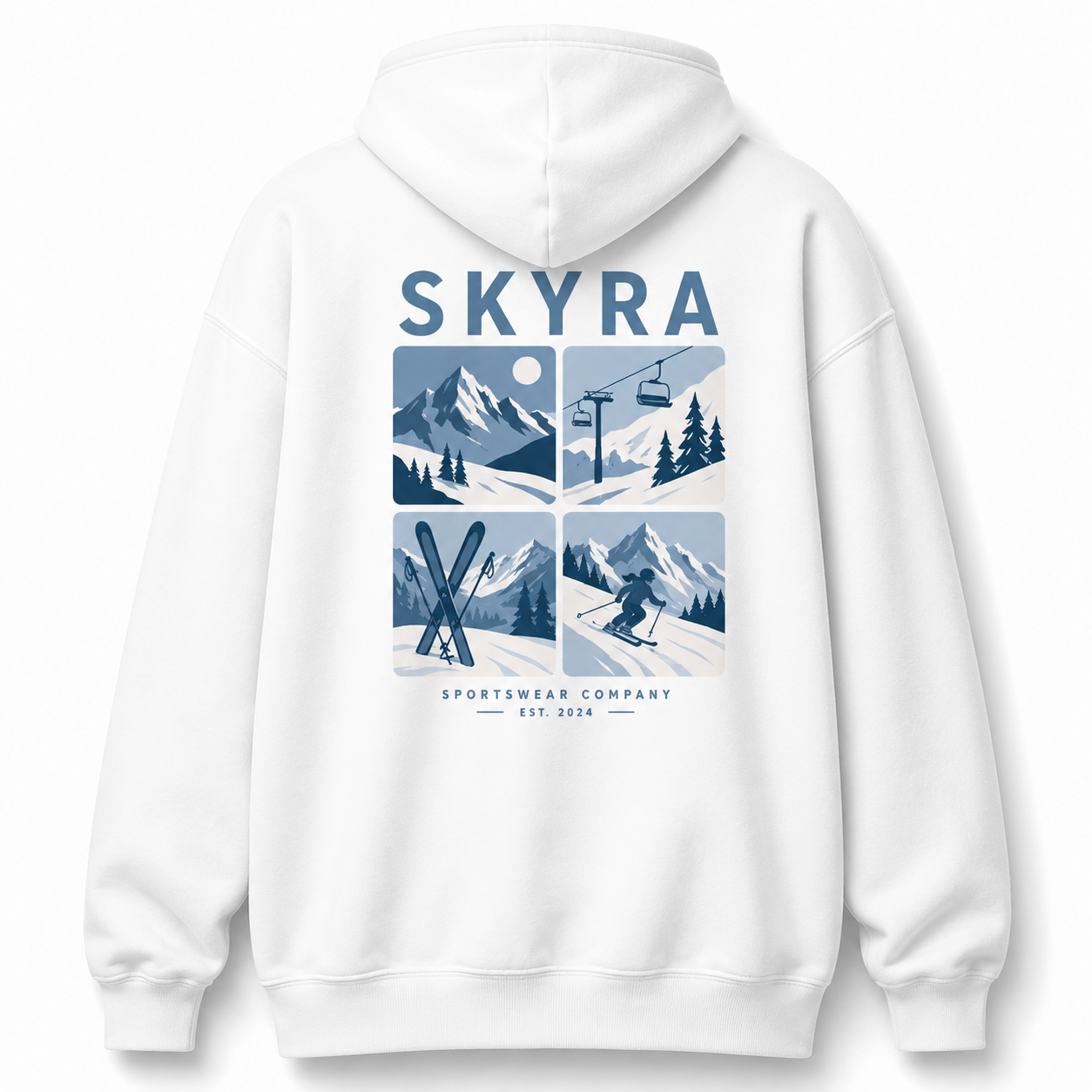 Vintage Ski Graphic Zip Up Hoodie